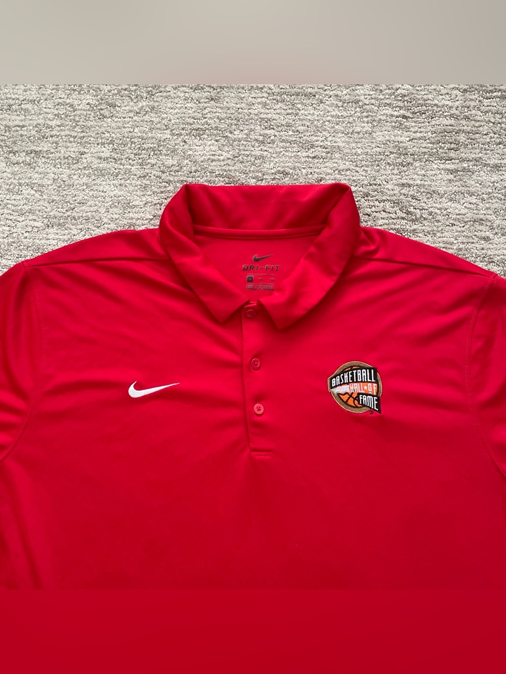 Nike Basketball Hall Of Fame Shirt Mens Size XL Red Dri-Fit Performance Polo